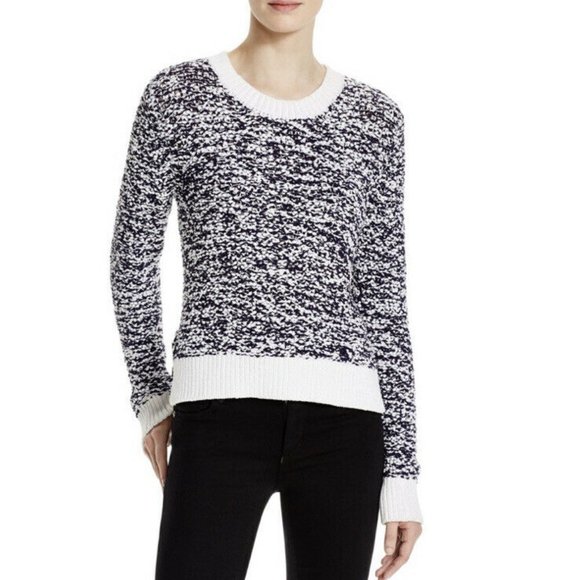 Rag & Bone Navy White Chunky Knit Pullover Crew Sweater Sz Small / P NWT $275 - Picture 1 of 8
